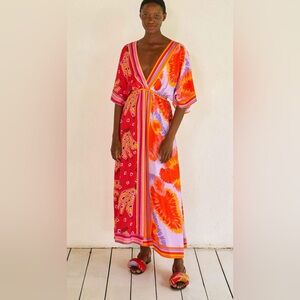 Farm Rio size small midi dress kaftan style new without tags